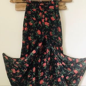Flamenco-style Floral Maxi Skirt